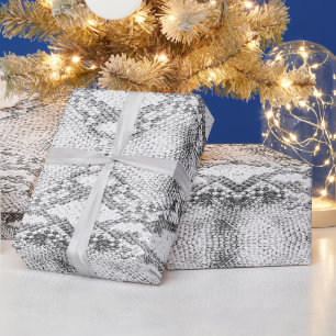 White Snake Skin Print Wrapping Paper