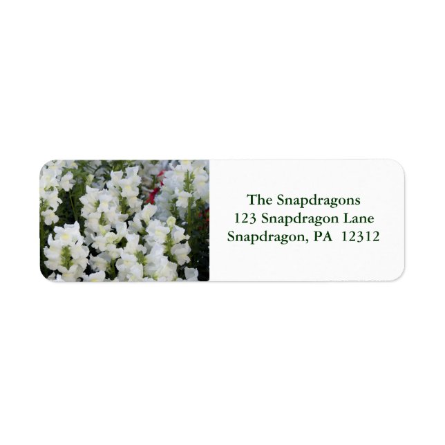White Snapdragons Return Address Label (Front)