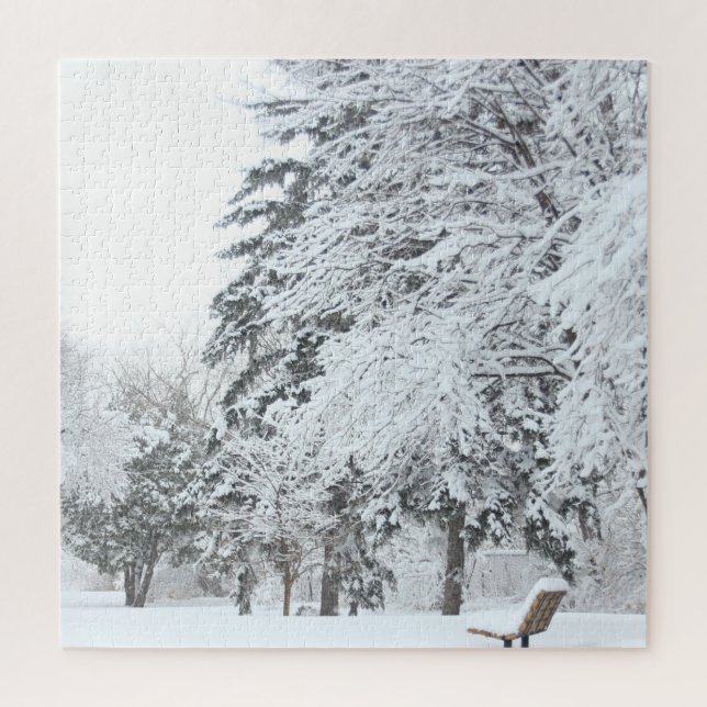 White Snow Covered Fir Trees Jigsaw Puzzle (Vertical)