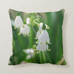 White Snow Drop Lilies Cushion