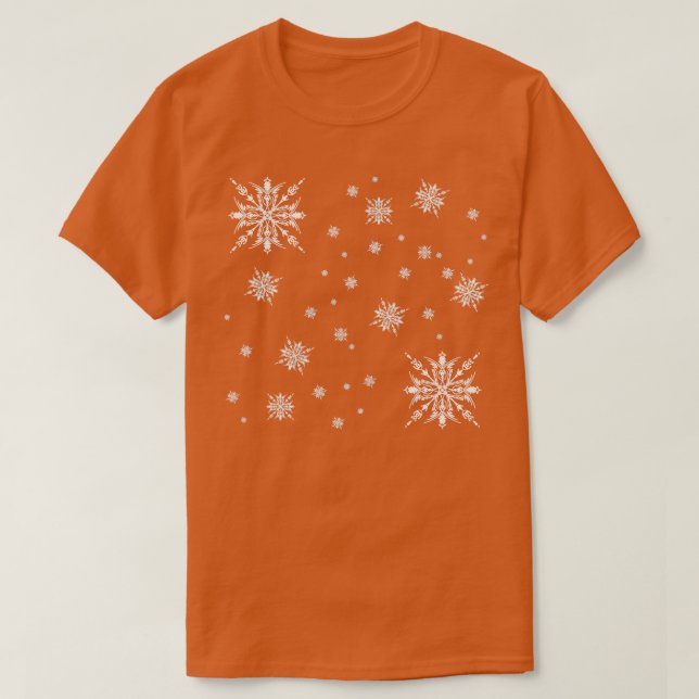White Snow flake pattern T-Shirt (Design Front)