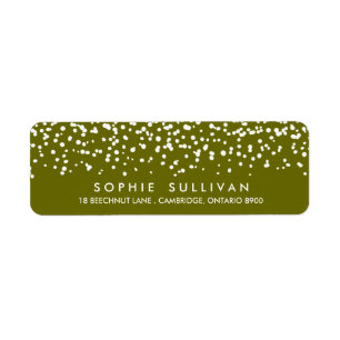 White Snow Green Holiday Address Label