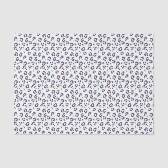White Snow Leopard Animal Print Tissue Paper (Front)