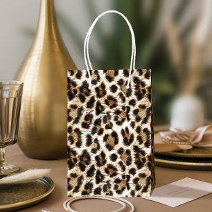 White Snow Leopard Print Safari Party ID1157 Medium Gift Bag