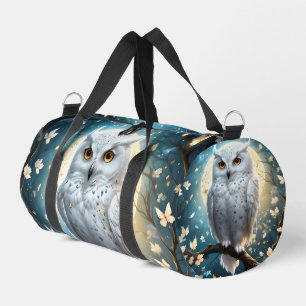 White Snow Owl With Sparkle,  Duffle Bag