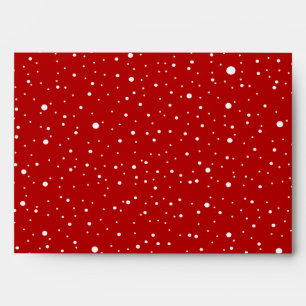 White Snow Pattern Bright Red Custom Christmas Envelope
