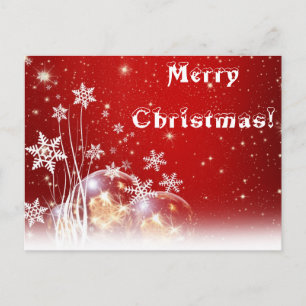 White snow red Christmas card