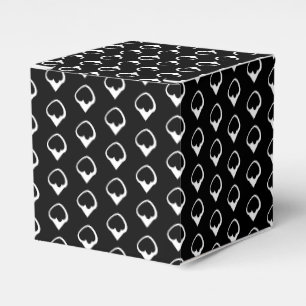 White snow snowflakes black gift favour box