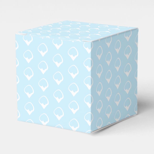White snow snowflakes pale light blue gift favour box (Front Side)