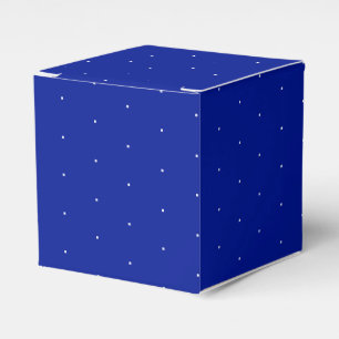White snow snowflakes tiny small dots cobalt blue favour box