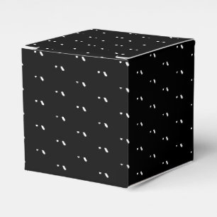 White snow star snowflakes pattern black gift favour box