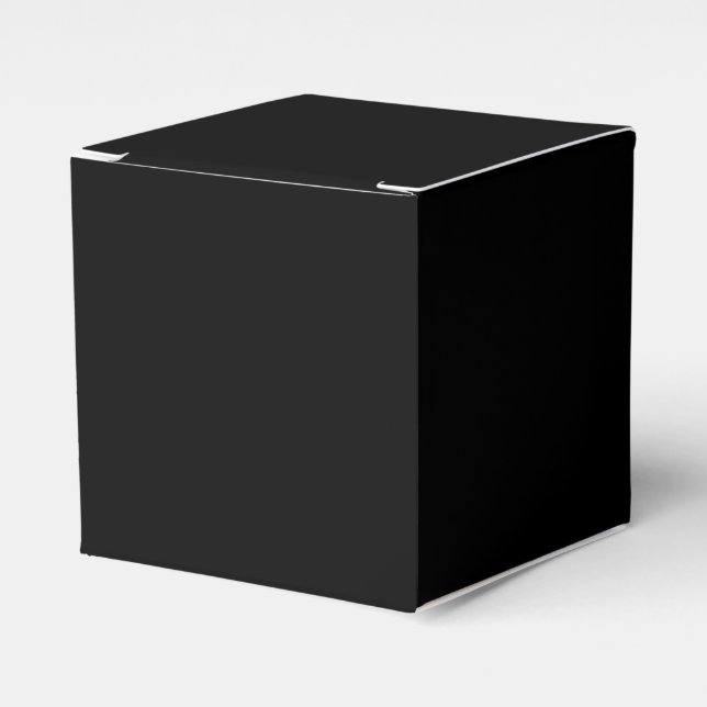 White snow star snowflakes pattern black gift favour box (Front Side)