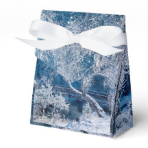 White Snow Winter Wedding Favour Box