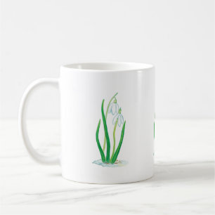 White Snowdrop Flowers Coffee Mug