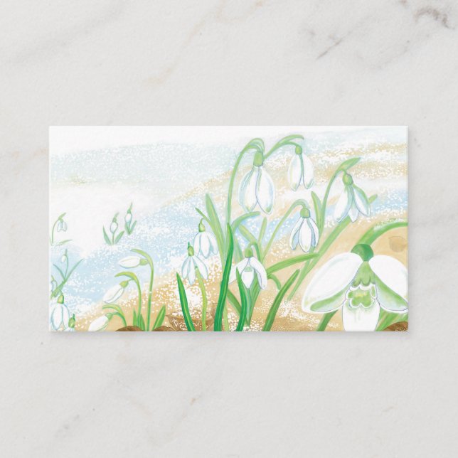 White Snowdrops Illustration  Enclosure Card (Front)