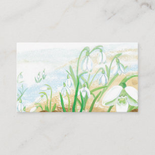 White Snowdrops Illustration Enclosure Card