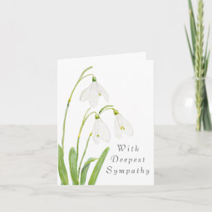 white snowdrops Thinking Of You Sympathy Card