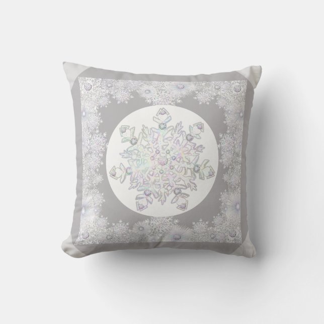 White snowflake cushion (Front)