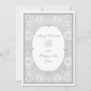 White snowflake holiday card