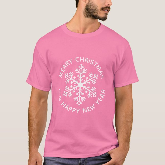 White Snowflake Holiday T-Shirt (Front)
