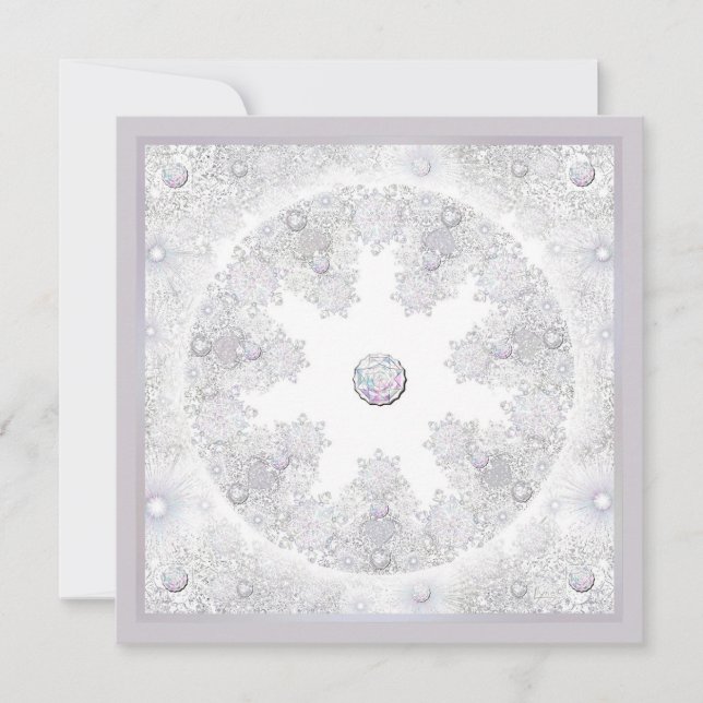 White snowflake invitation (Front)