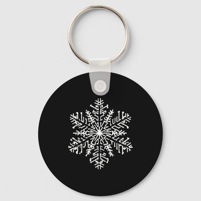 White Snowflake  Key Ring (Front)