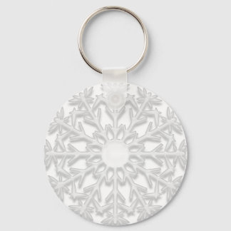 White Snowflake Key Ring