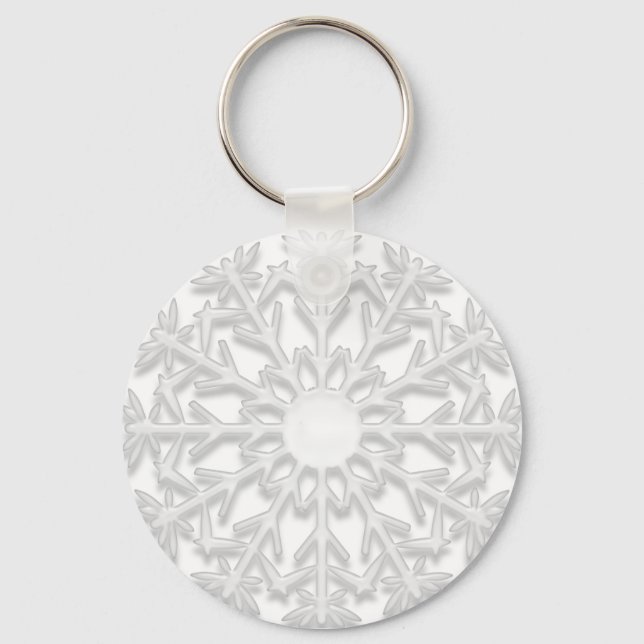 White Snowflake Key Ring (Front)