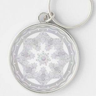 White Snowflake Key Ring
