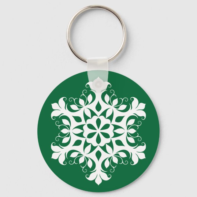 White Snowflake Keychain (Front)