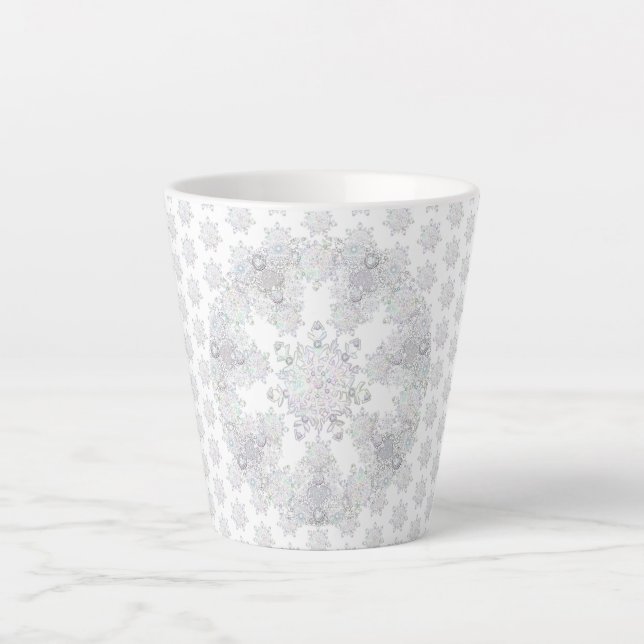 White Snowflake Latte Mug (Front)
