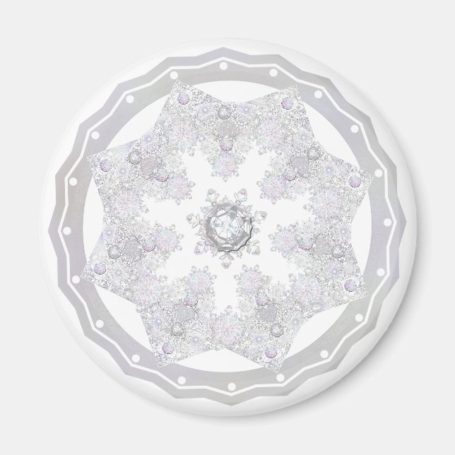 white snowflake magnet (Front)