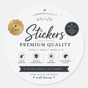 White Snowflake Pattern Round Sticker