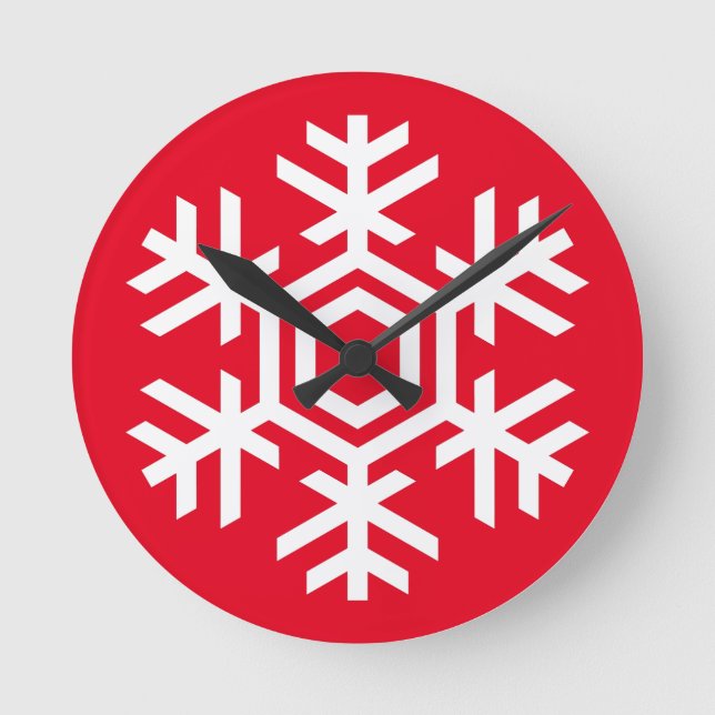 White Snowflake Round Clock (Front)