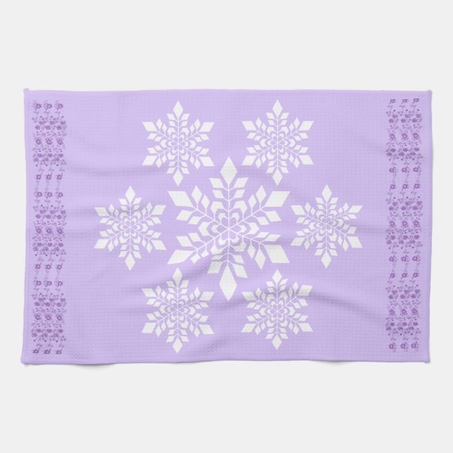 White Snowflake Tea Towel (Horizontal)