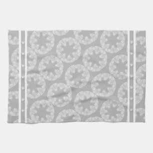 White snowflake tea towel