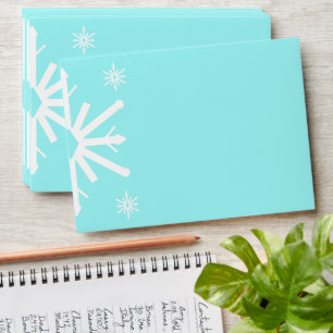 White Snowflake Winter Birthday Envelope