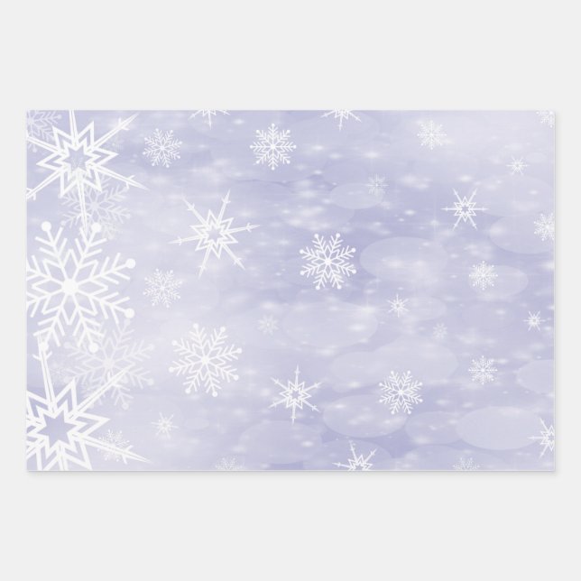 White snowflake wrapping paper (Front)