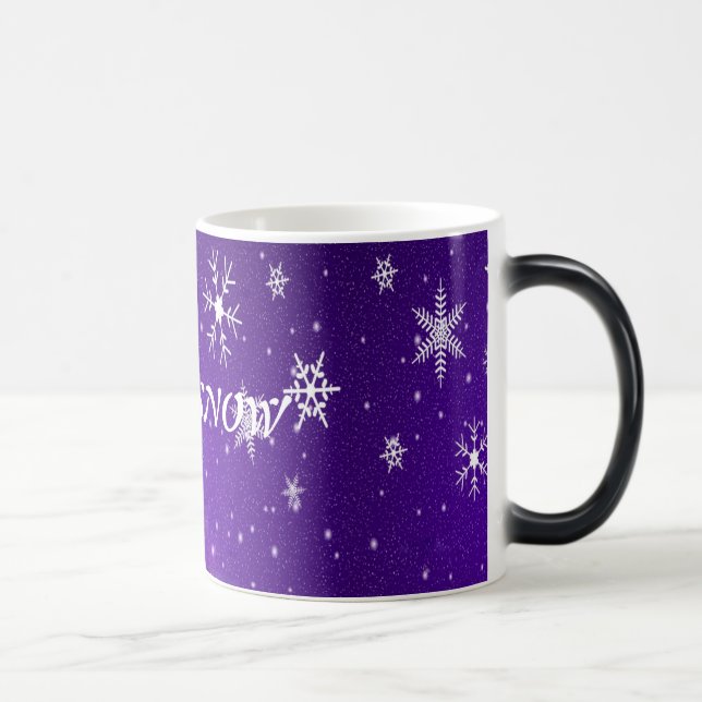 White Snowflakes Blue-Purple Backgrd Morphing Mug (Right)
