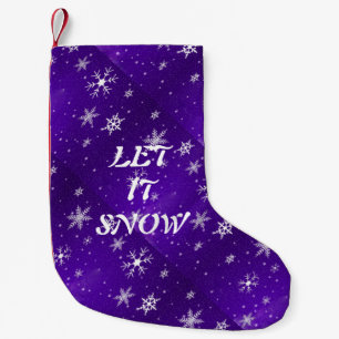White Snowflakes Blue-Purple Christmas Stocking