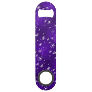 White Snowflakes Blue-Purple Speed Bottle Opener