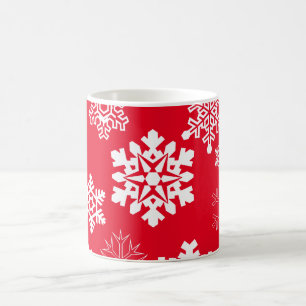 White Snowflakes - Customisable Background Colour Coffee Mug