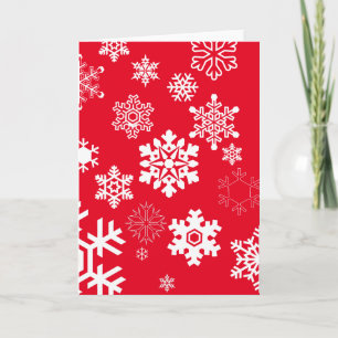 White Snowflakes - Customisable Background Colour Holiday Card