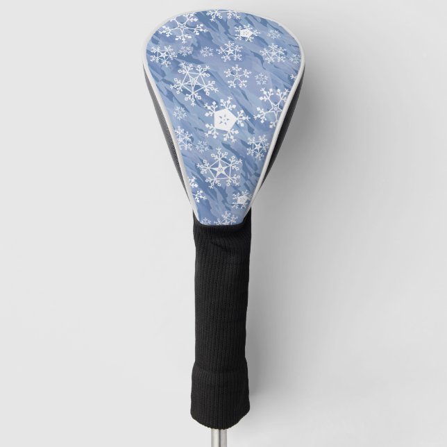 White Snowflakes Golf Head Cover (Front)