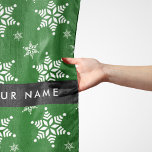 White Snowflakes, Green, Your name, Personalise Scarf<br><div class="desc">Cute,  fun and adorable pattern with white snowflakes on green background. Modern and trendy gift,  perfect for the snow lover in your life. Personalise by adding your name,  nickname,  monogram or initials.</div>