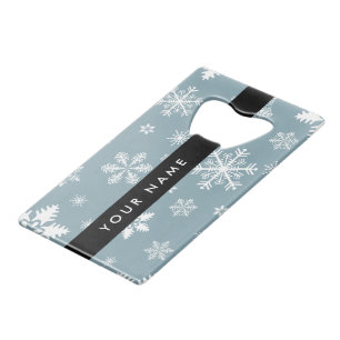 White Snowflakes, Grey, Your name, Personalise
