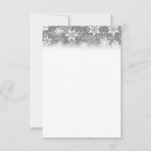 White Snowflakes Luxurious Gray Elegant Christmas Save The Date