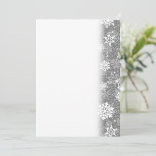 White Snowflakes Luxurious Gray Elegant Christmas Save The Date