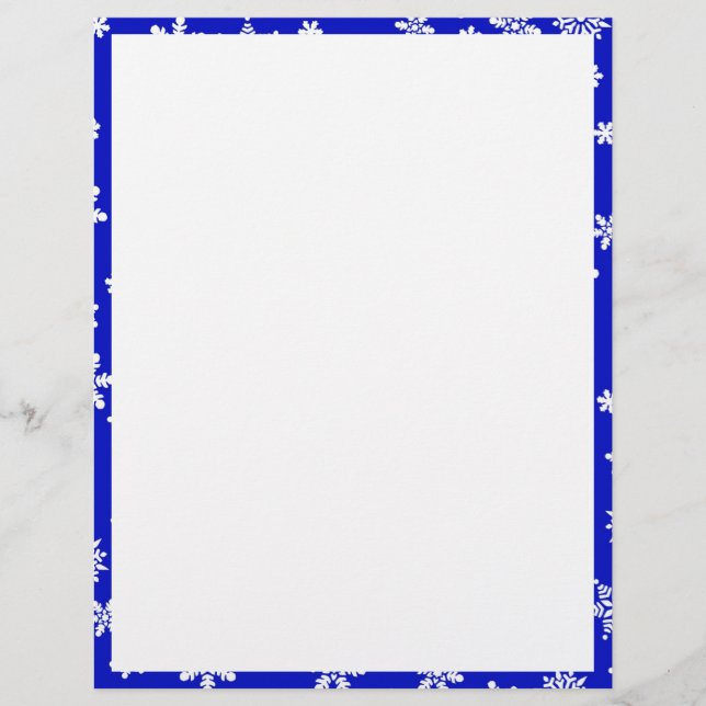 White Snowflakes on Blue  Background (Front)