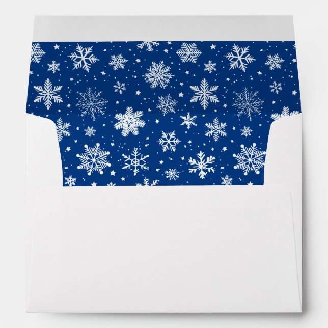White Snowflakes on Blue Insert Envelope (Back (Bottom))